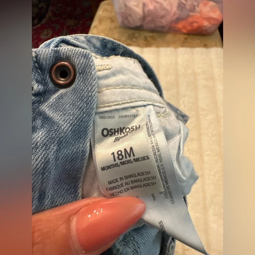 Baby girl hearts 18 month OshKosh B'gosh Blue Denim Kids Overalls